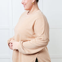 No Plain Jane Oversized Sweatshirt in Khaki