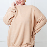 No Plain Jane Oversized Sweatshirt in Khaki