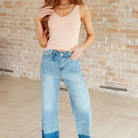 Olivia High Rise Wide Leg Crop Jeans in Medium Wash