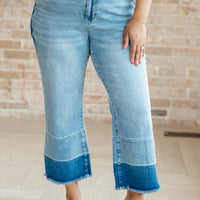 Olivia High Rise Wide Leg Crop Jeans in Medium Wash