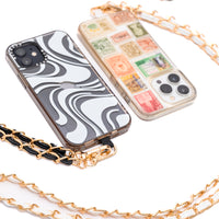 PU Leather Gold Chain Cell Phone Lanyard Set of 2