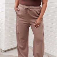 Run, Don't Walk Cargo Sweatpants in Smokey Brown