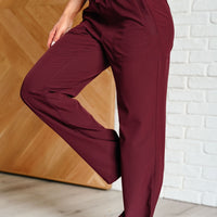 Runner's High Drawstring Joggers in Red Merlot