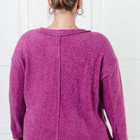 Simple Silhouette Brushed Hacci Sweater in Light Plum