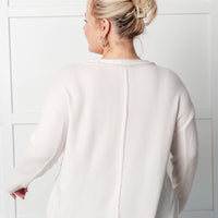 Simple Silhouette Brushed Hacci Sweater in Sand Beige