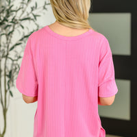 Take It Easy Slouchy Tee in Hot Pink