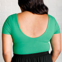 They're Not Like Us Square Neck Bodysuit in Emerald Green