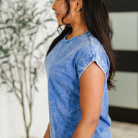 Top That Mineral Wash Tee in Classic Blue