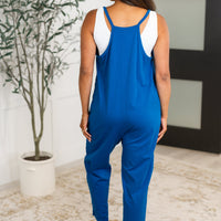 Totally Me Spaghetti Strap Jumpsuit in Classic Blue