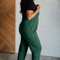 Totally Me Spaghetti Strap Jumpsuit in Dark Green