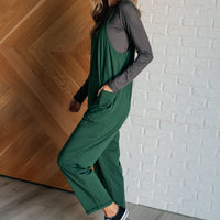 Totally Me Spaghetti Strap Jumpsuit in Dark Green