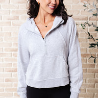 Working Up A Sweat Hooded Pullover in Grey