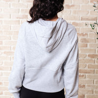 Working Up A Sweat Hooded Pullover in Grey