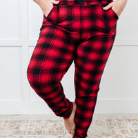 Your New Favorite Joggers in Red Plaid