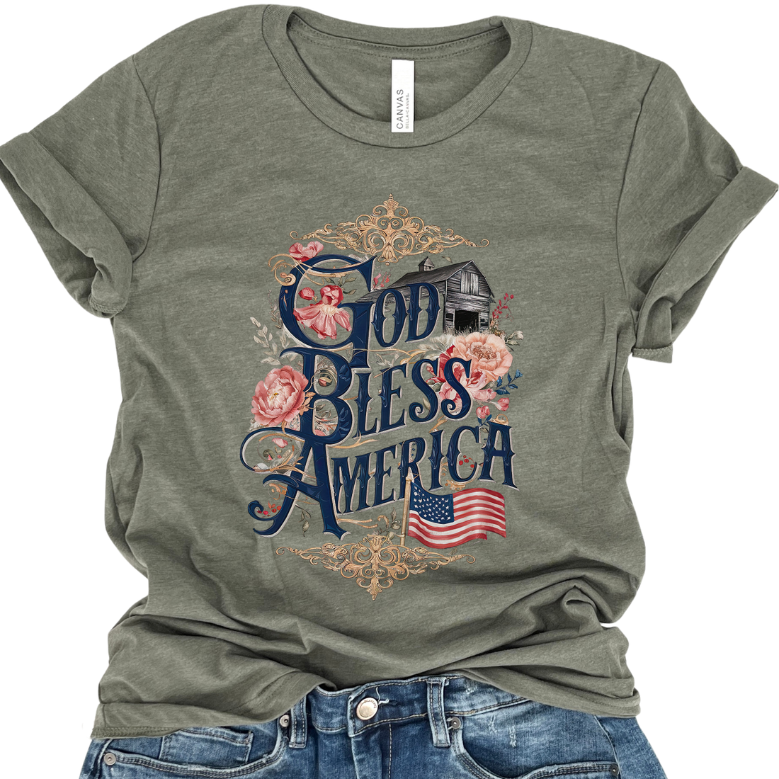 God Bless America Patriotic Faithbased T-Shirt