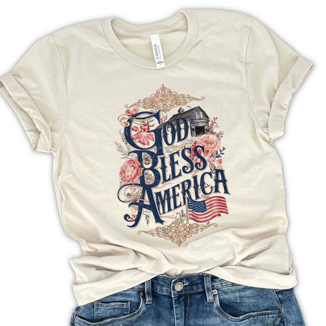 God Bless America Patriotic Faithbased T-Shirt