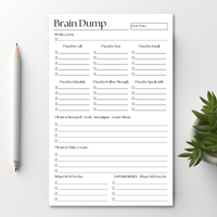Brain Dump Notepad: 50-Page Daily ADHD Planner
