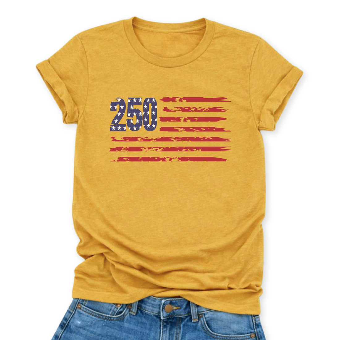 America 250 Flag T-Shirt | Patriotic Graphic Tee | July 4th