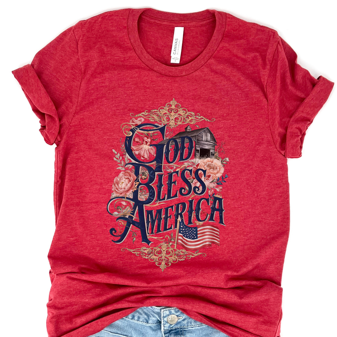God Bless America Patriotic Faithbased T-Shirt