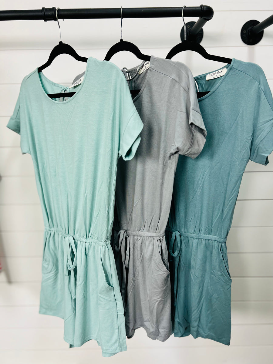 Zenana Simple Pocket Romper