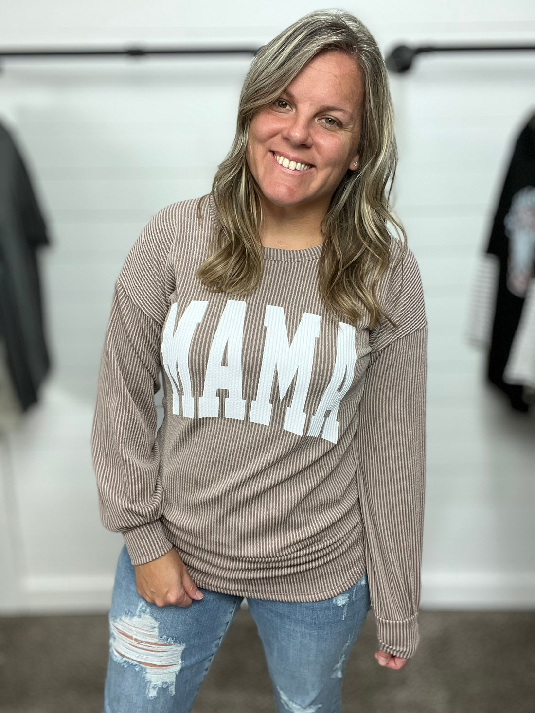 Mama Ribbed Sweatshirt