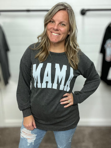 Mama Ribbed Sweatshirt